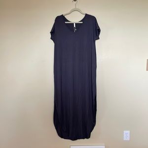 PinkBlush Maternity Maxi Dress With Pockets, Gray, Size Small